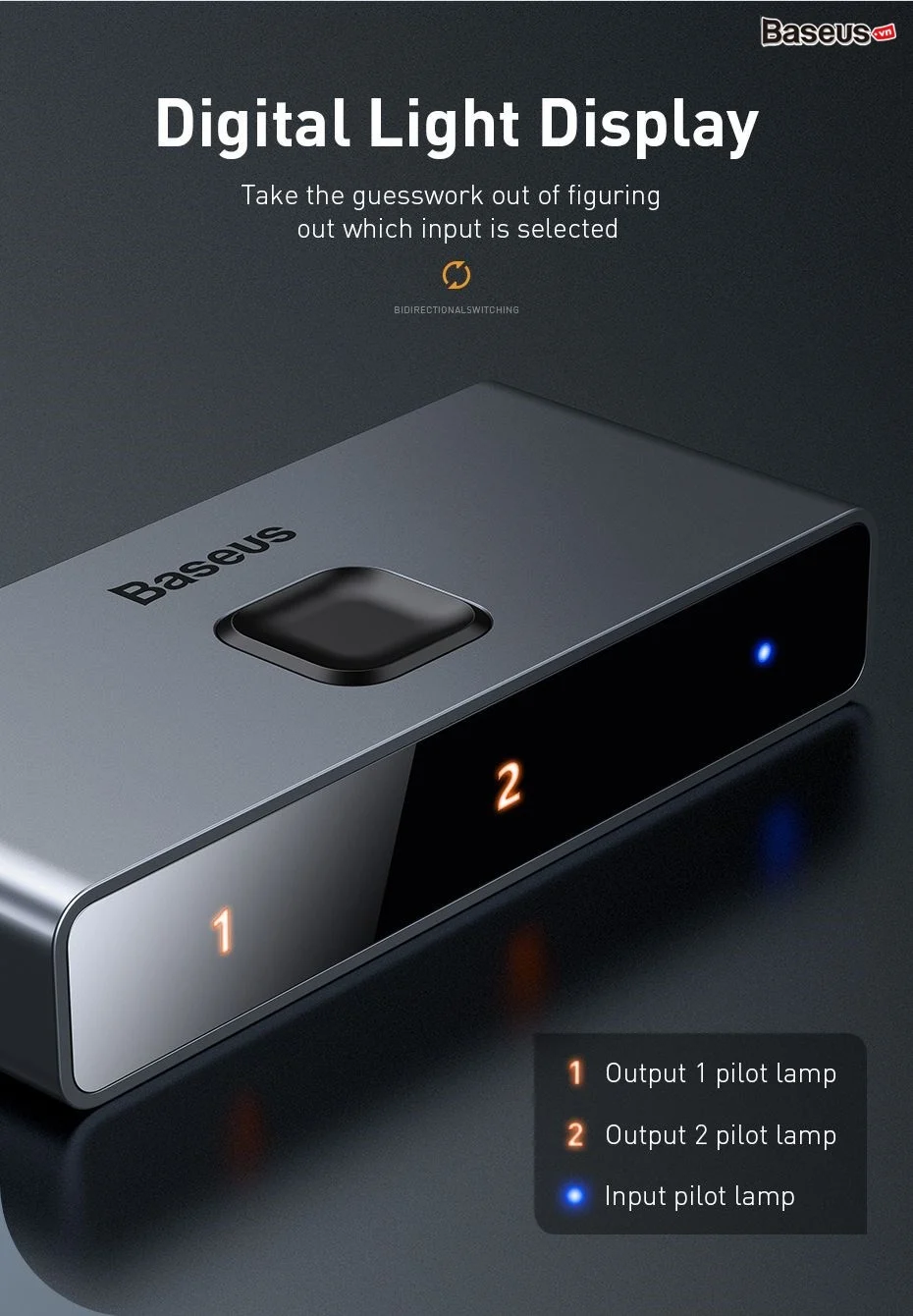 Thiết bị chia cổng HDMI hai chiều Baseus Matrix HDMI Switcher