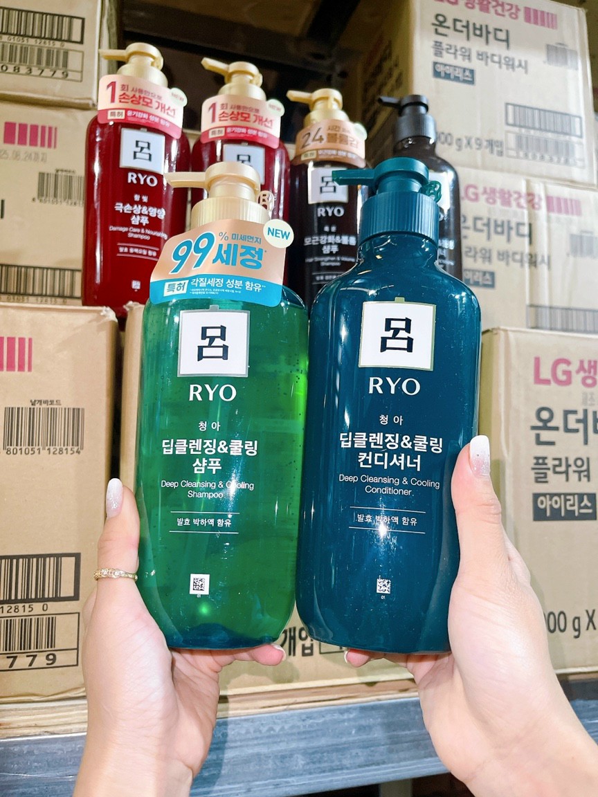 Sét Dầu Gội Xả Ryo Xanh Hàn Quốc 550ml