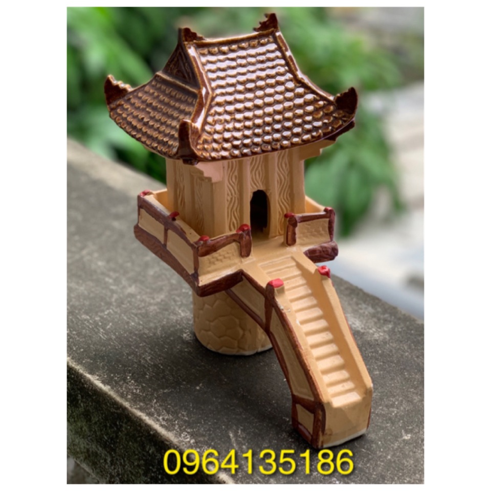Tiểu cảnh chùa một cột gốm sứ Bát Tràng