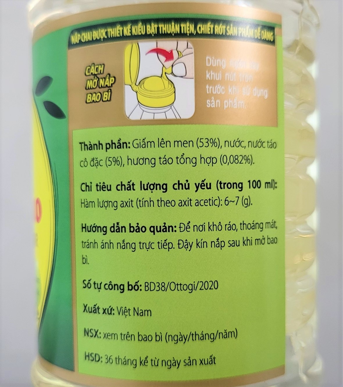 OTTOGI [Chai 450ml] GIẤM TÁO [VN] Apple Vinegar