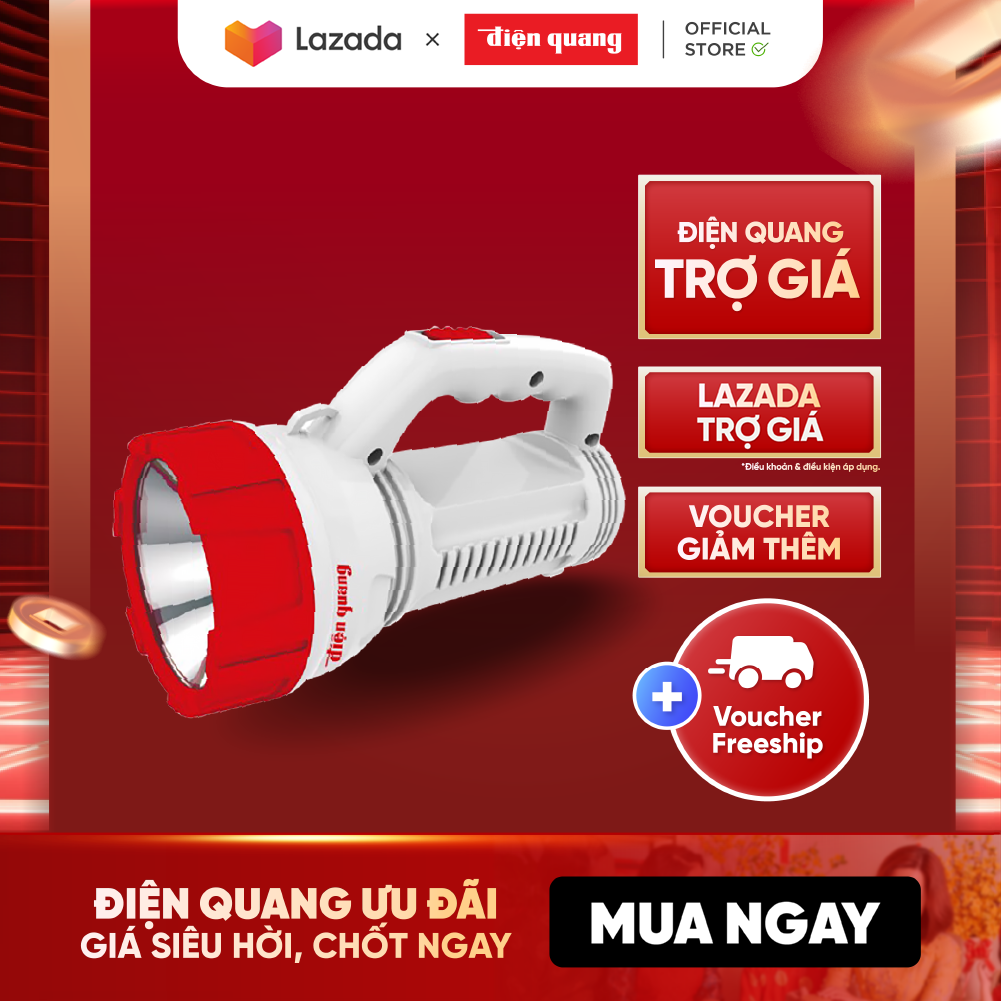 Đèn Pin LED Điện Quang ĐQ PFL08 (Pin sạc) bảo hành 12 tháng