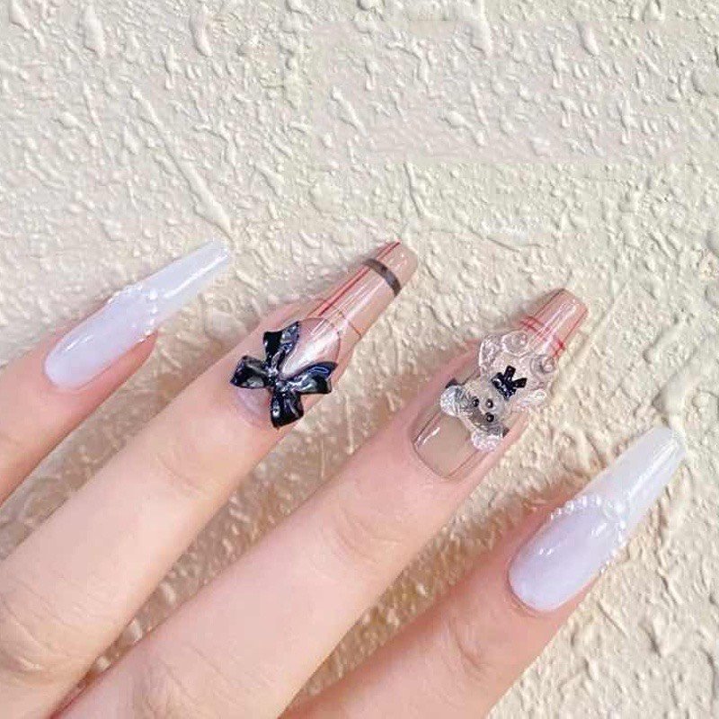 Charm nơ đính móng siêu xinh