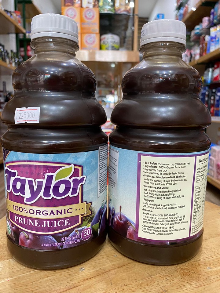 Date 11/27 Nước mận tự nhiên Taylor Mỹ - Taylor Naturally Sweet Prune 946ml