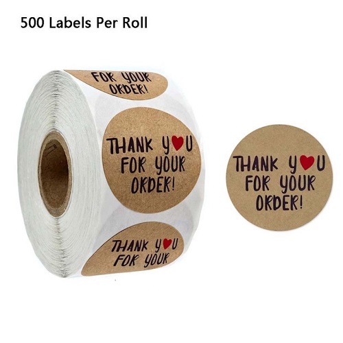 [HCM]1 Cuộn Sticker Tròn 500 Chữ THANK YOU FOR YOUR ORDER (Cảm Ơn Vì Đã Đặt Hàng Của Bạn) Dùng Dán Quà Tặng