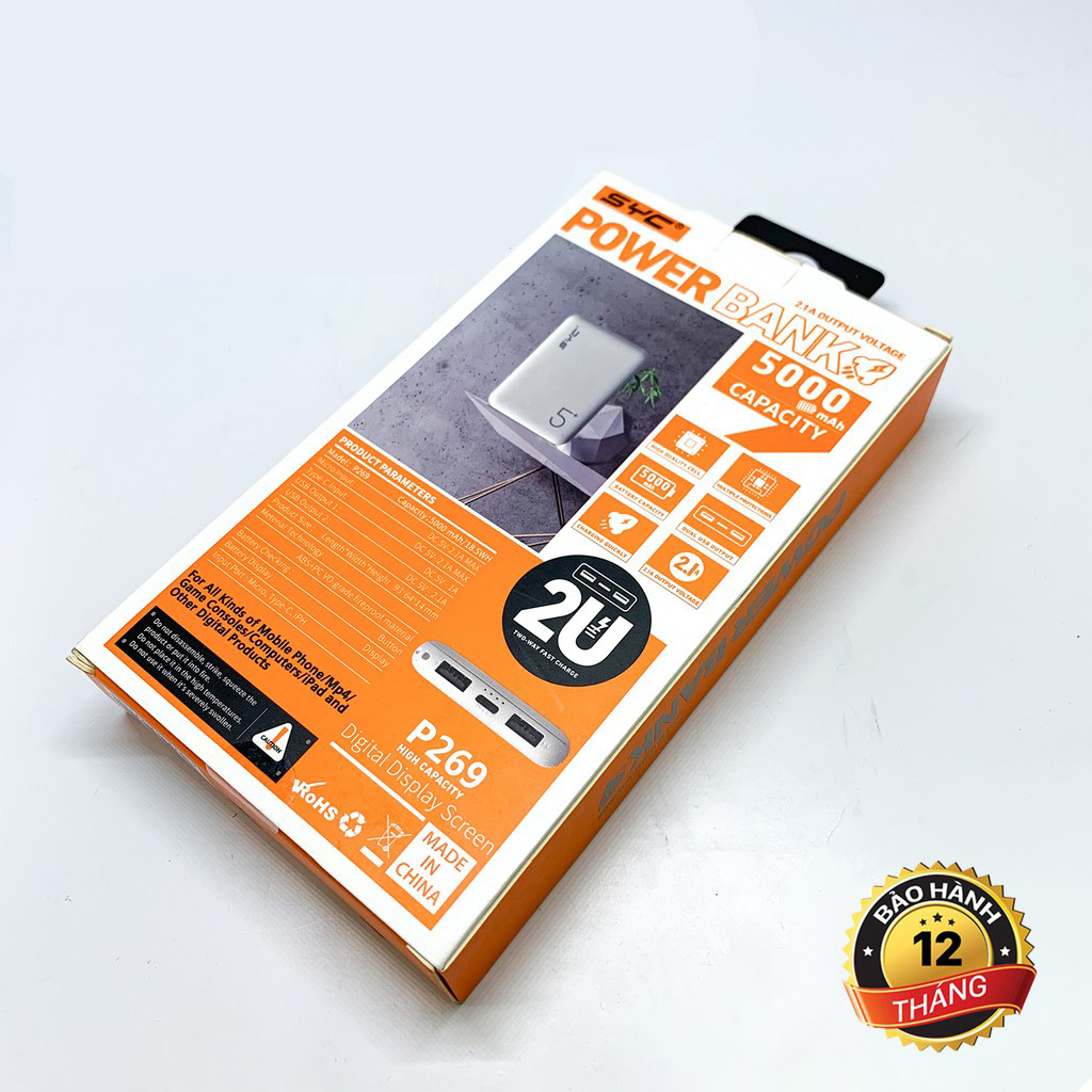 Sạc dự phòng SYC P269 - 5000mah [Bảo Hành 12 Tháng]
