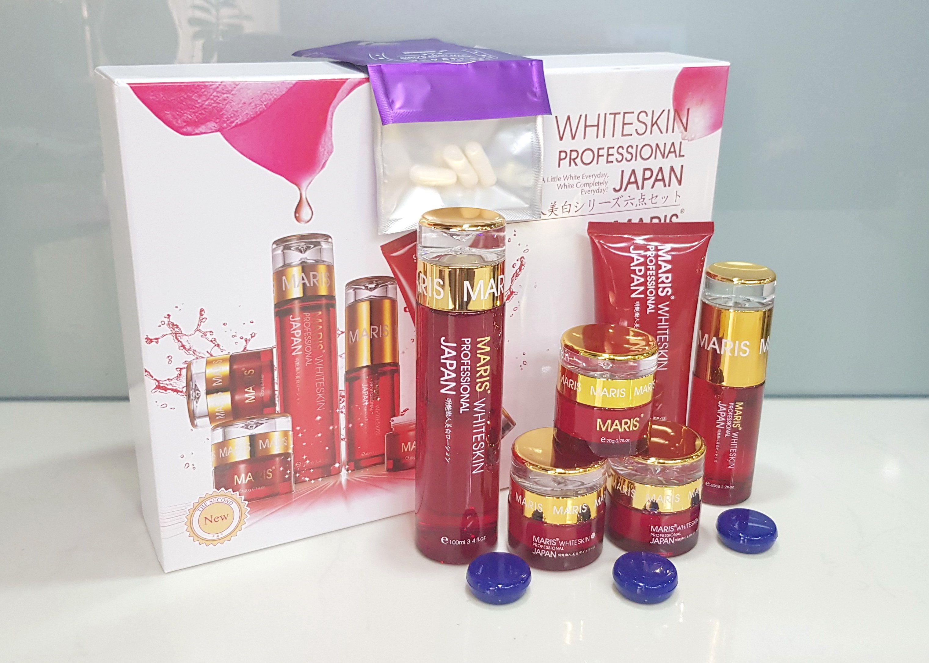 Mỹ phẩm maris sạch nám, tàn nhang, dưỡng trắng da cao cấp Nhật Bản 6in1, kem nám maris - Bộ mỹ phẩm trắng da Maris 6in1