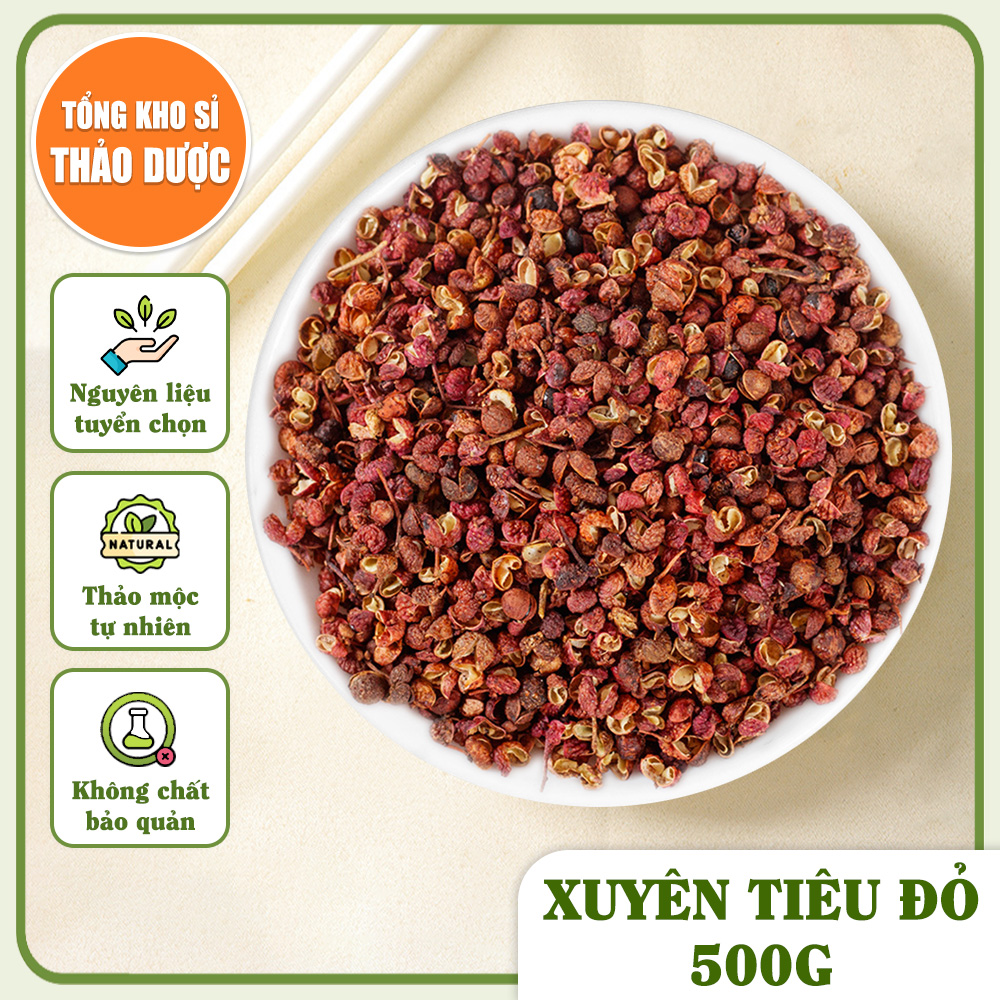 Hạt tiêu tứ xuyên 500g, xuyên tiêu đỏ, khô, hoa tiêu làm gia vị, lẩu - Tổng Kho Sỉ Thảo Dược