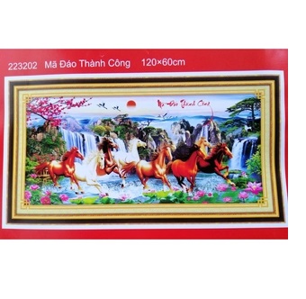 [HCM]Tranh thêu Mã Đáo Thành Công 223202 kích thước 120 x 60 cm