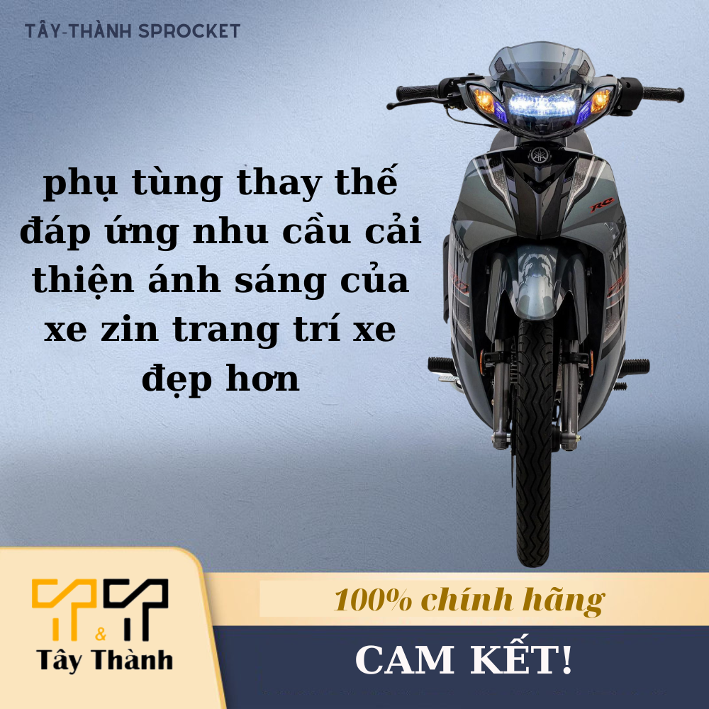 Choá đầu đèn pha led 2 tầng xe Wave nhỏ zx alpha