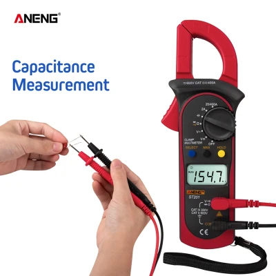 Aneng Digital Clamp Multimeter St201 2000 Counts Meter Ammeter Ac/Dc Voltage Tester Resistor Diode Continuity Test Data Hold