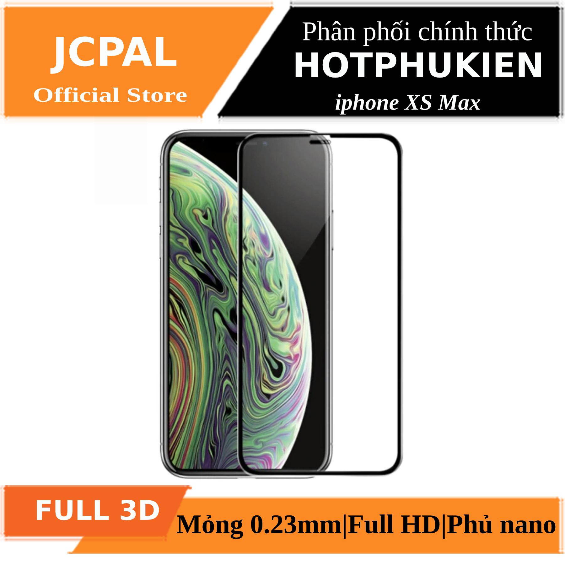 Miếng dán kính cường lự Full 3D cho iPhone XS MAX hiệu JCPAL Canada (mỏng 0.23mm, độ cứng 9H, phủ Nano, Full HD) - Phân phối bởi Hotphukien