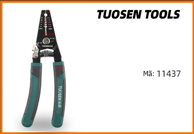 Kìm tuốt dây điện, bấm cos đa năng, tự động TUOSEN / Tuo Sen