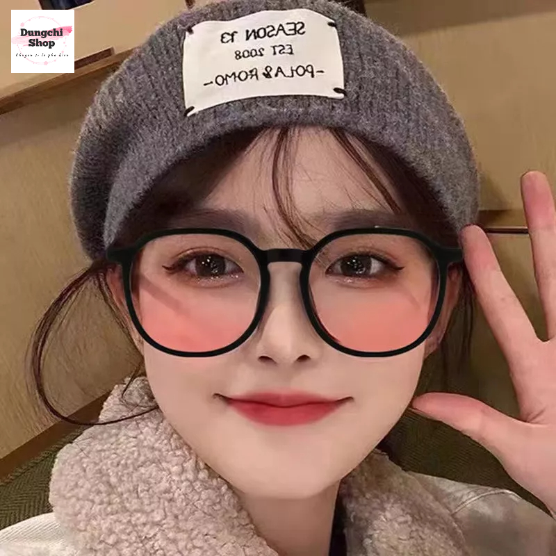 Kính pinky hiệu ứng má hồng dễ thương