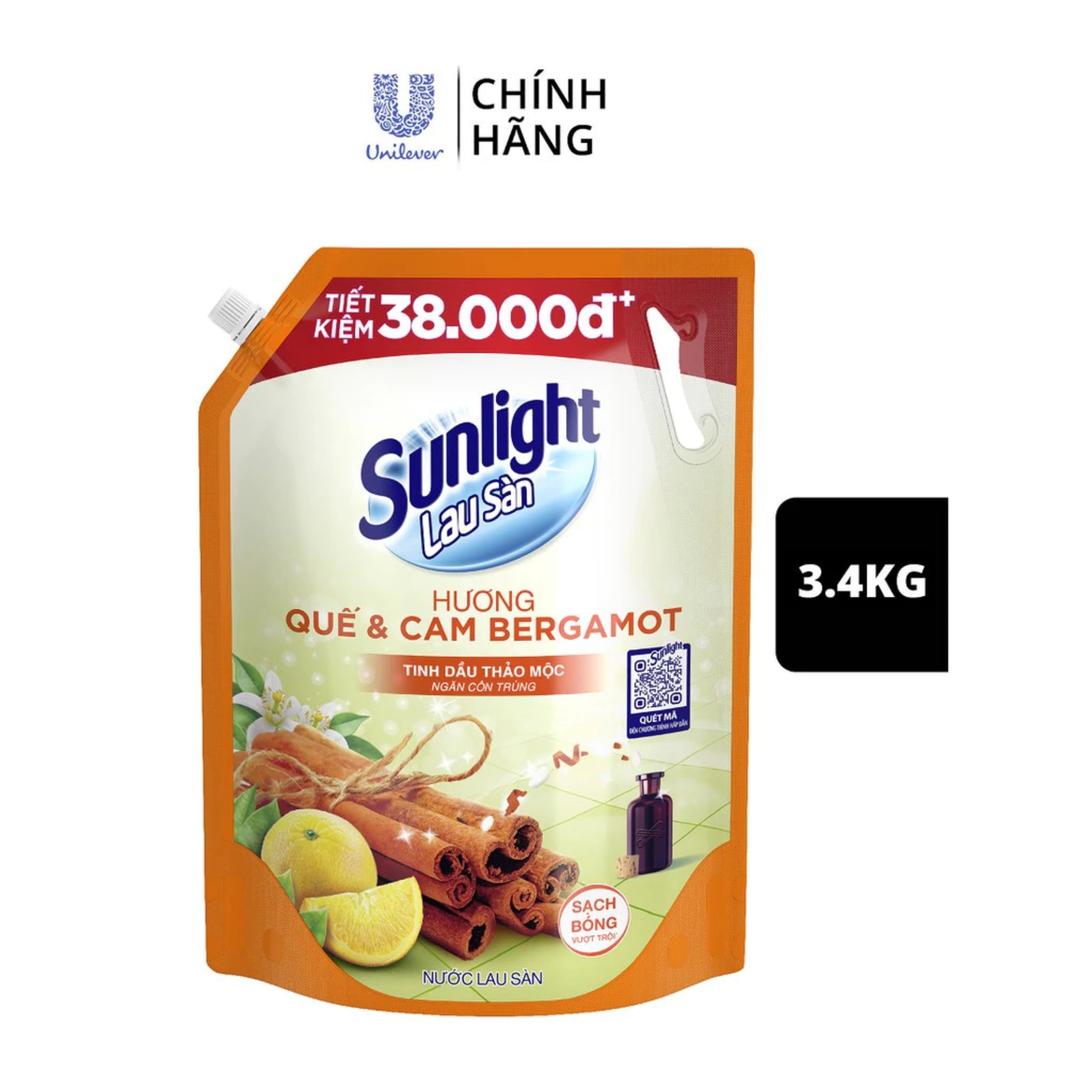 Nước Lau Sàn Tinh Dầu Thảo Mộc Sunlight (3.4Kg/3.6Kg)