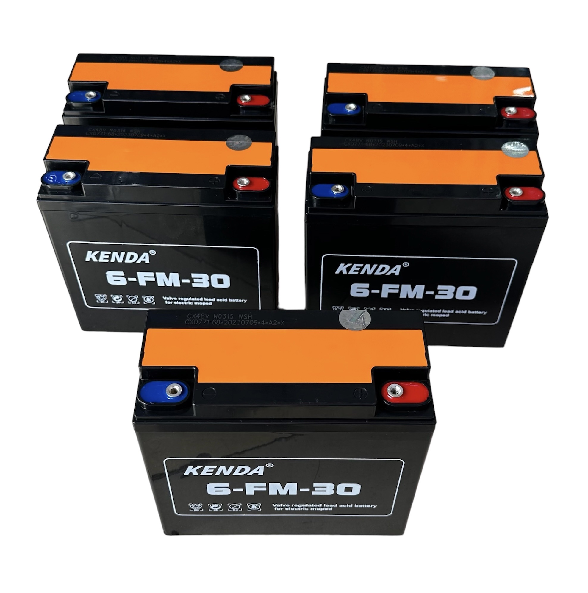 Set of 5 electric motorcycle batteries 60v 30ah kenda 6-dzf-30