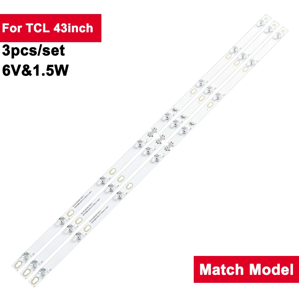 TCL 43S6100 - Bộ 3 thanh 8 Led cho tivi TCL và các dòng tương tự