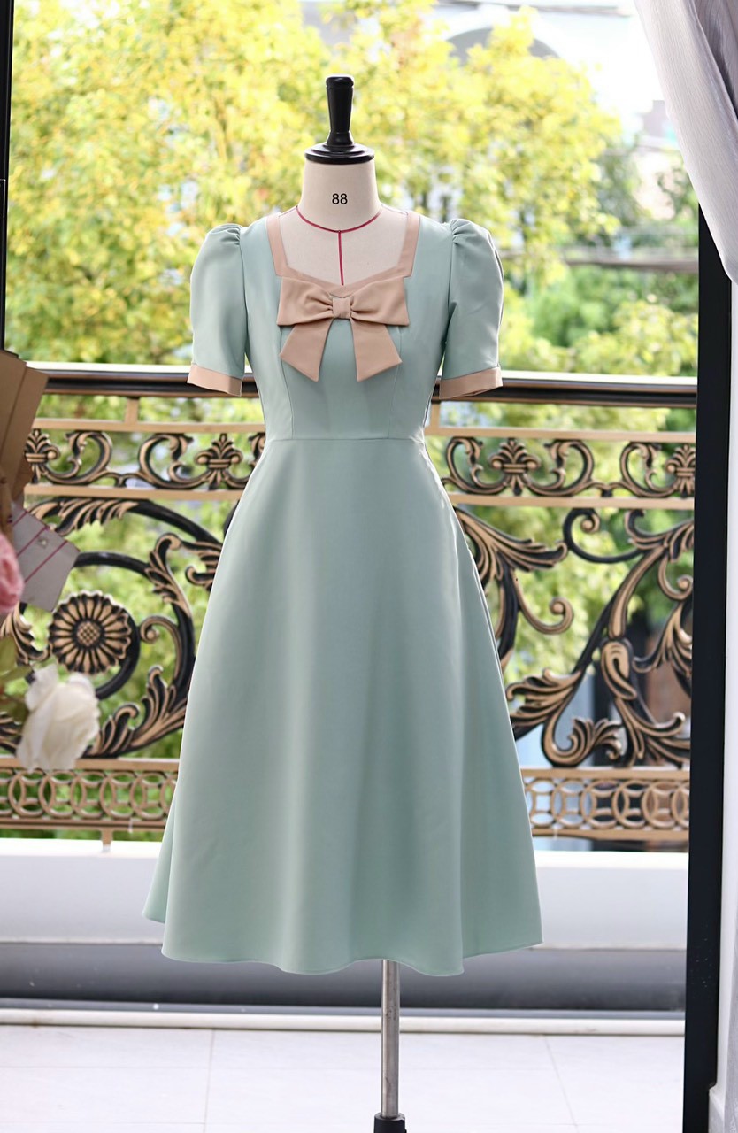 Đầm phối màu công sở đủ size