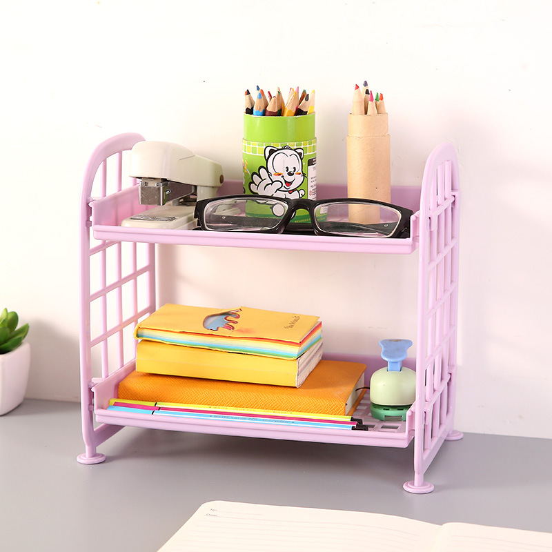 Kệ nhựa 2 tầng mini để bàn