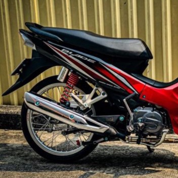 Tem Rời Honda Wave Blade 110 Dán Xe Đỏ Đen
