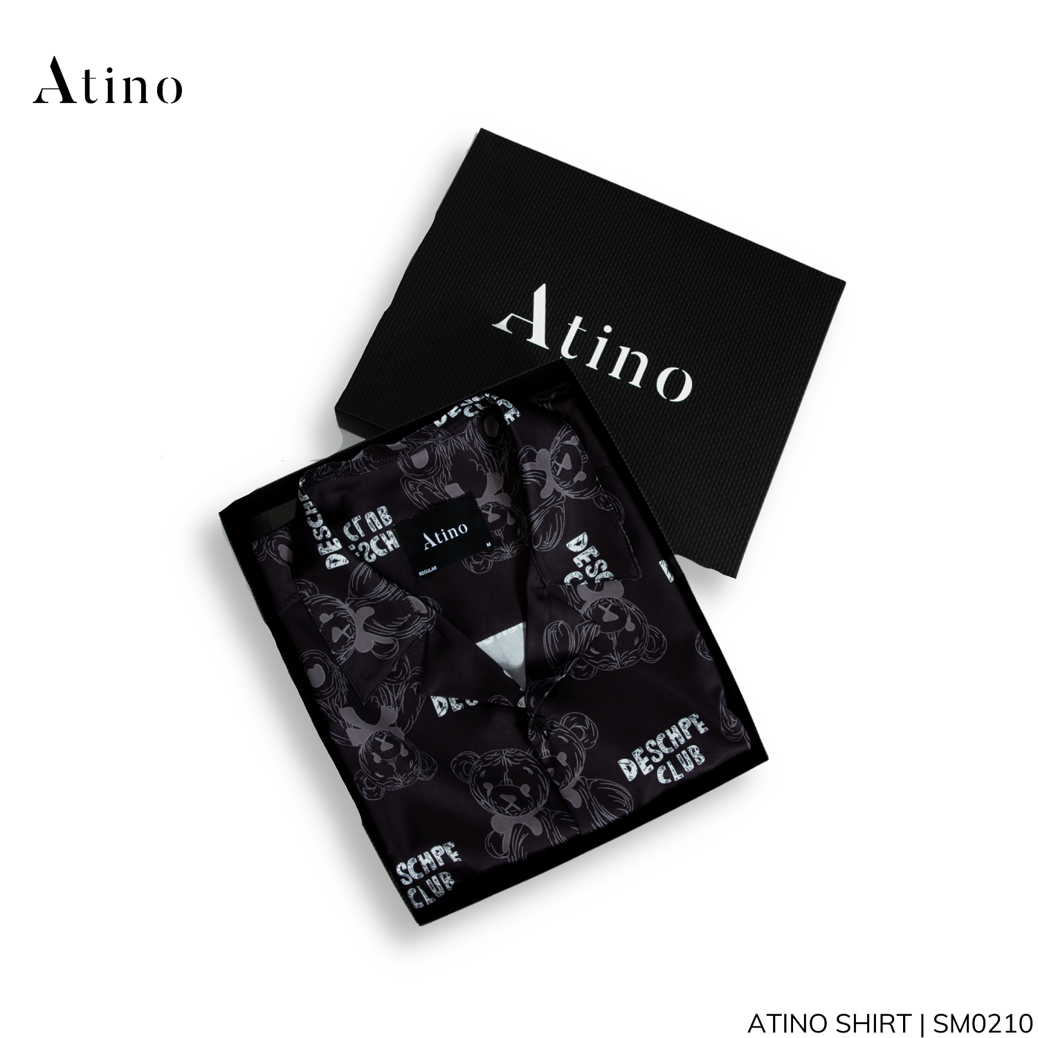 Áo sơ mi cộc tay nam BEAR ATINO vải lụa form regular SM0210
