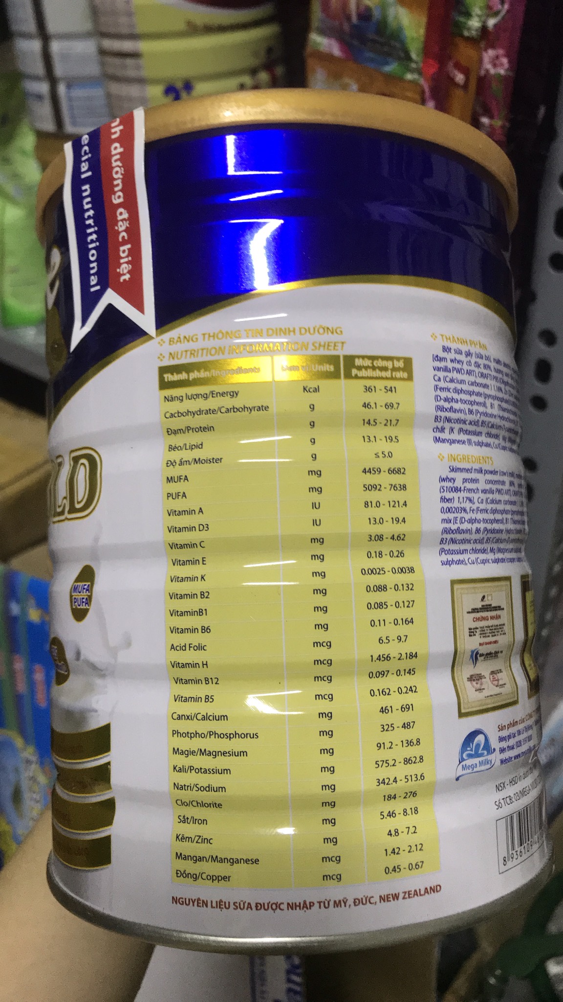 Sữa bột Ansure của Mega Milky 900g