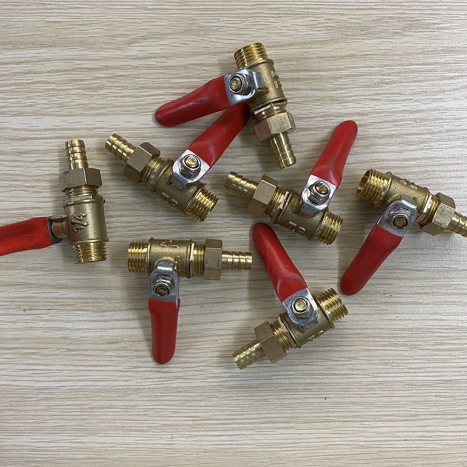 (Combo 3 cái) Khóa hơi máy nén khí 1/4 đồng - Van khóa hơi máy nén khí ren có đầu nối