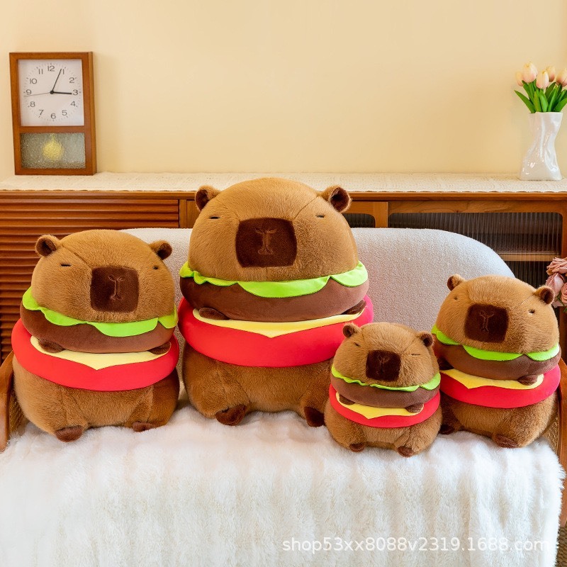 Gấu Bông Capybara bánh mì Hamburger chuột lang nước Mô Mô Home