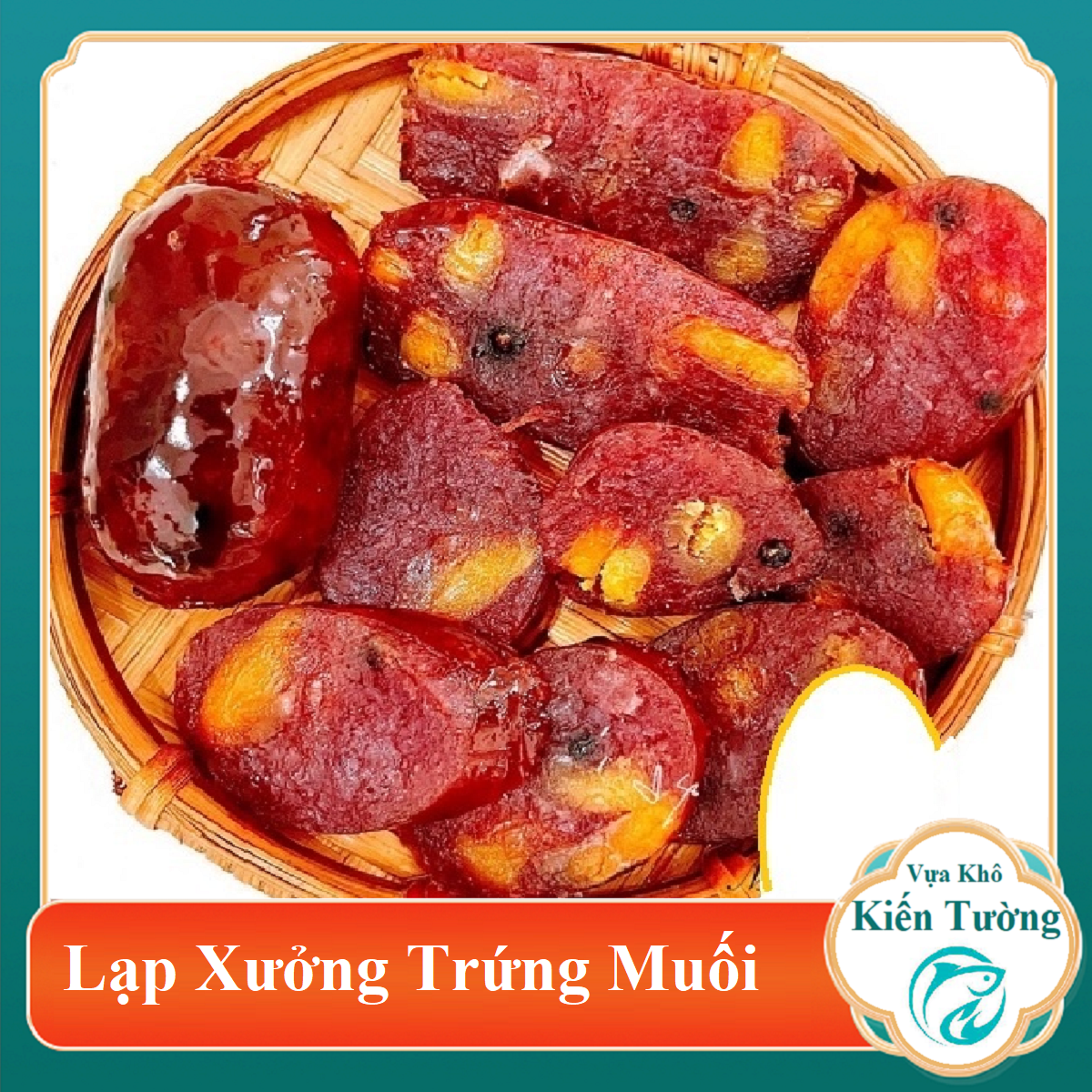 1 kg Lạp Xưởng Trứng Muối Thượng Hạng Cao Cấp- Vựa Khô Kiến Tường