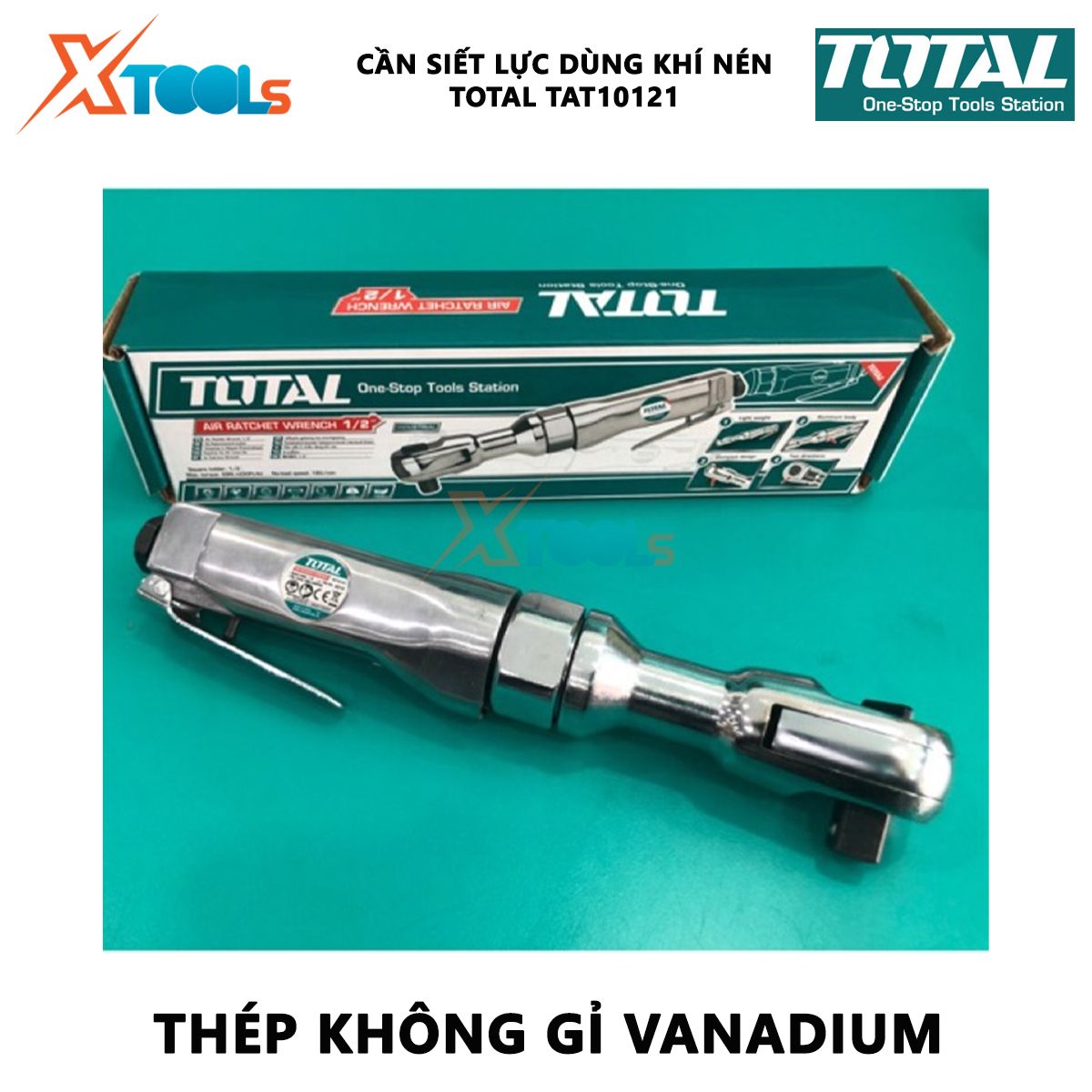 Cần siết lực 2 chiều dùng khí nén Total TAT10121 Cần siết lực cầm tay Độ chính xác ± 4% Kích thước đầu khẩu 1/2" = 13mm Lực siết 68 N.m Đồ dùng cơ khí cầm tay, xiết bu lông đai ốc, các mối ghép,cờ lê cân lực [XTOOLs MALL]