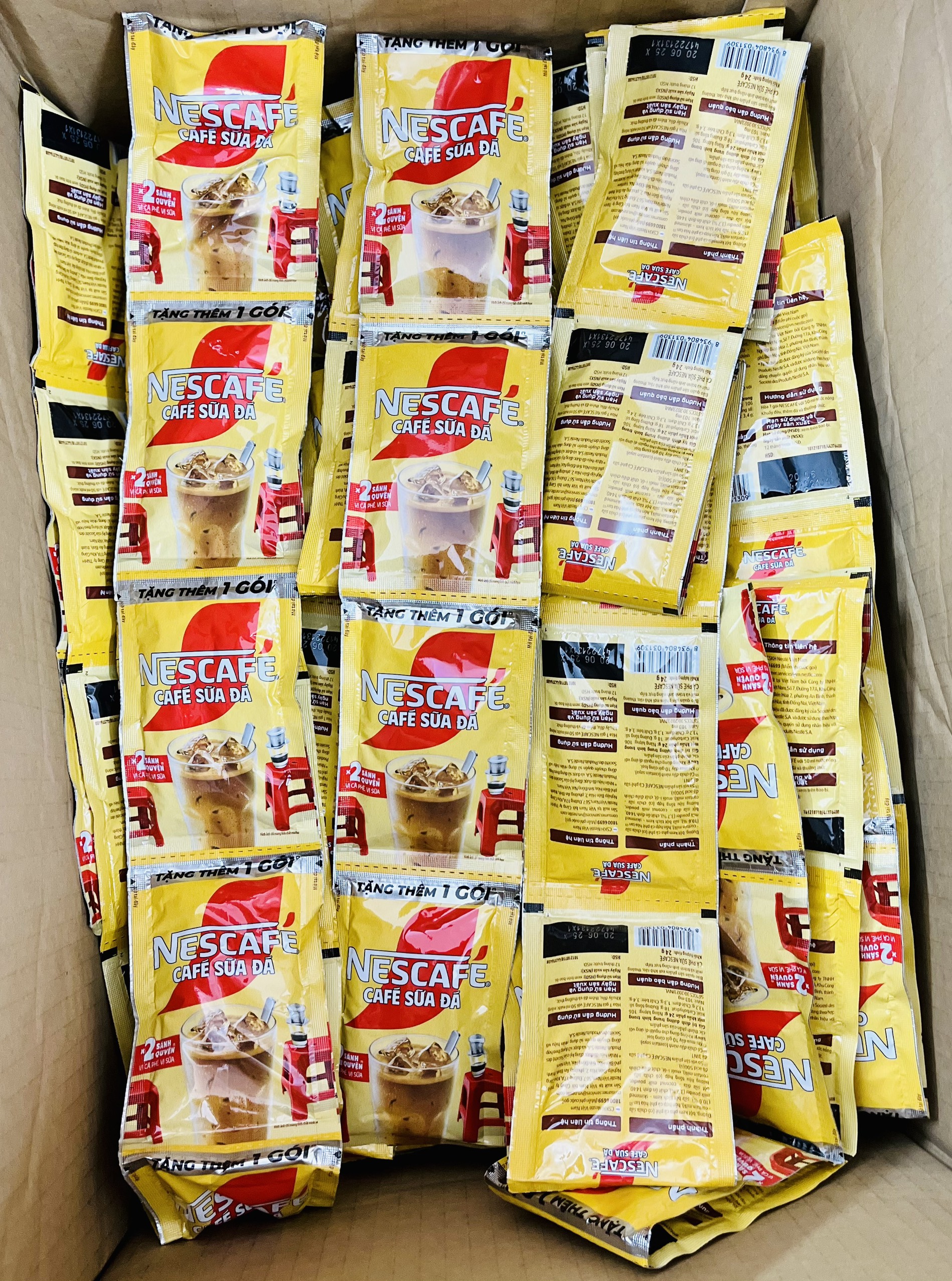 Cà phê đen/Cà phê sữa Nescafe đen/đỏ/xanh/vàng dạng hộp/dạng dây