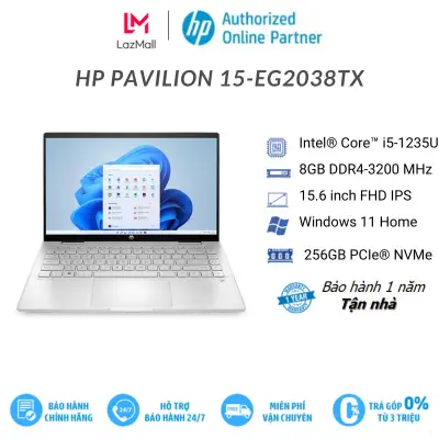 [25 -29/7 - MGG 1.5TR đơn từ 12TR]Laptop HP Pavilion 15-eg2038TX 6K784PA (Core™ i5-1235U | 8GB | 256GB | MX550 2GB | 15.6 inch FHD IPS | Win 11 | Bạc)