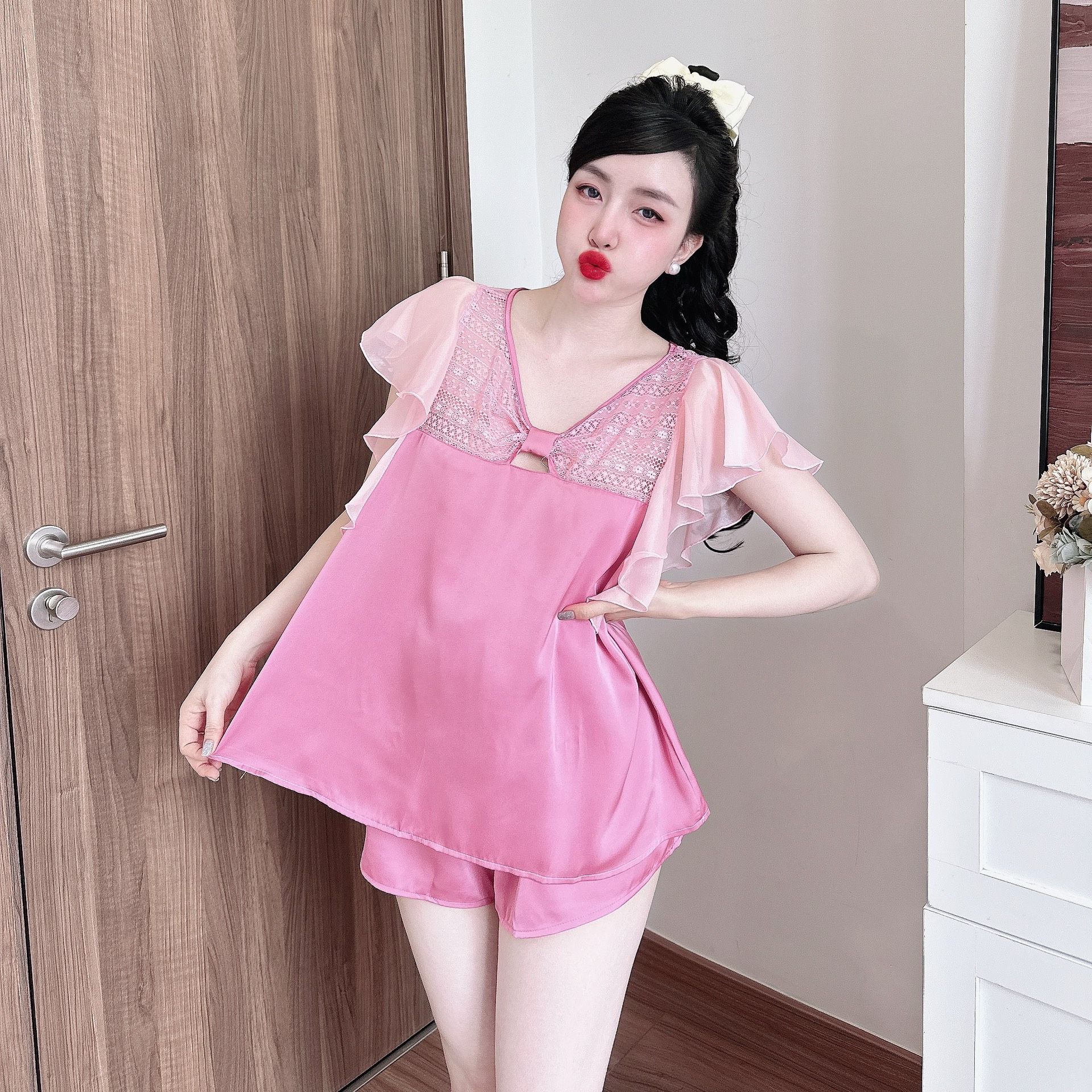 Đồ Ngủ Lụa Bigsize 50-100kg đồ bộ mặc nhà lụa latin mềm mát mặc hè cho nữ