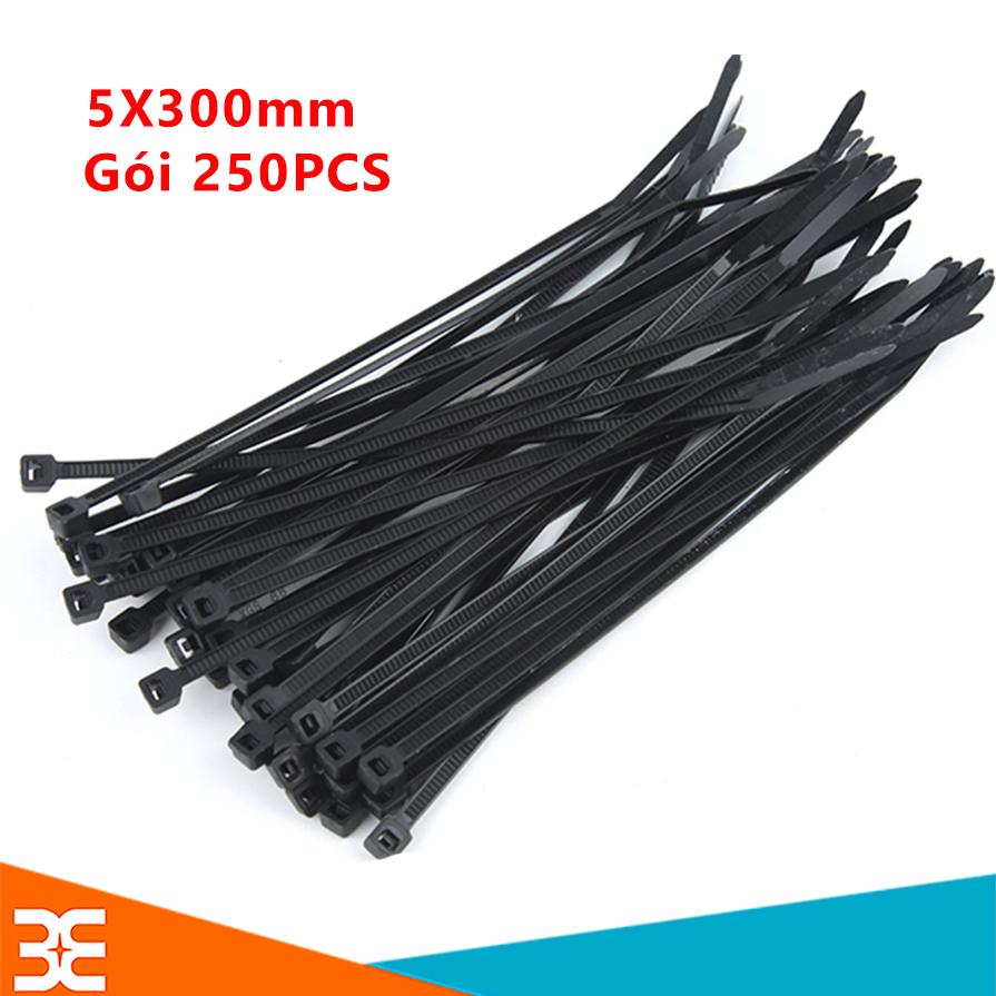 Gói 250 dây thít 5x300mm - đen