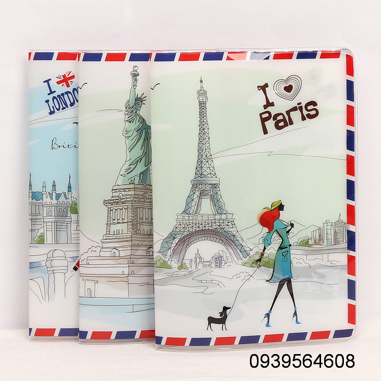 Ví đựng hộ chiếu/ passport du lịch I Love Paris, I Love London, I Love America