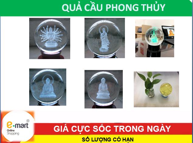 Quả cầu phong thủy tặng kèm đế gỗ