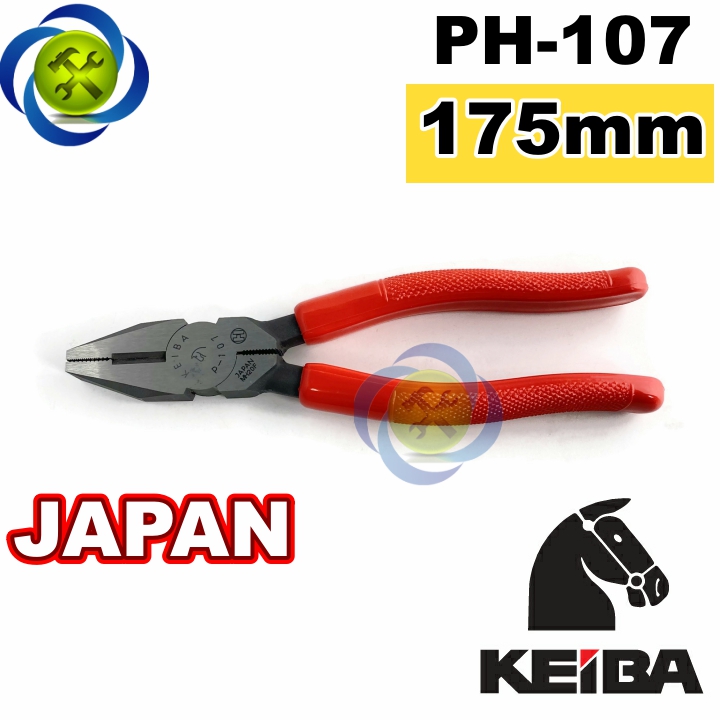 Kìm điện keiba ph-107 nhật bản dài 175mm cán đỏ