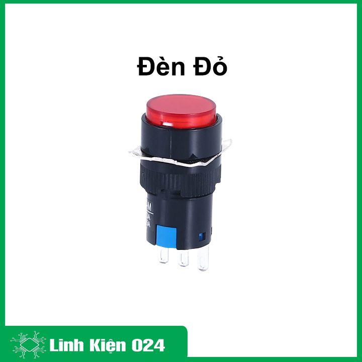 Nút nhấn đề 16mm 220VAC AL6 - M nhấn nhả có đèn
