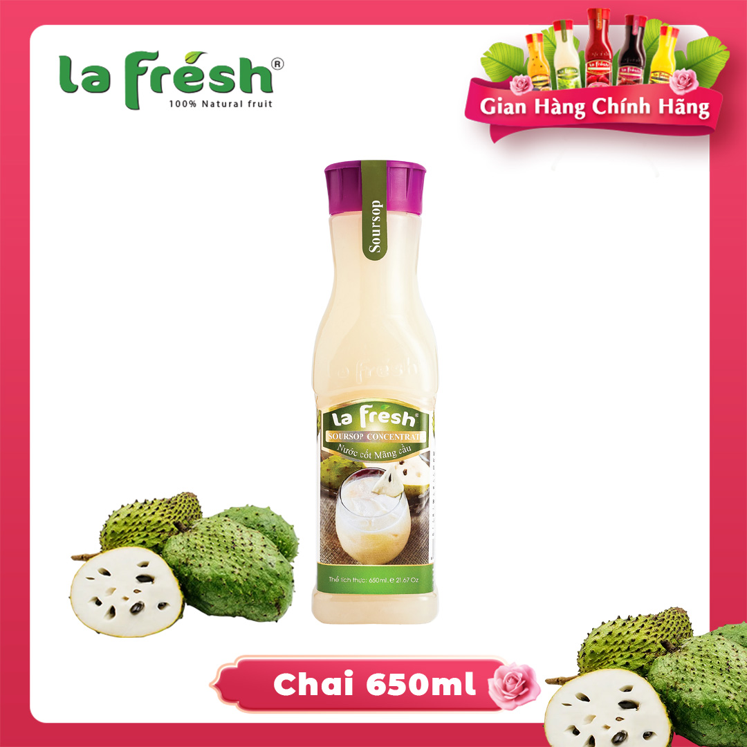 Nước Cốt Mãng Cầu Xiêm Lafresh Đà Lạt chai 650ml