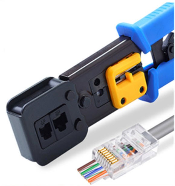Combo Kìm Bấm Dây Cáp Mạng Xuyên Thấu + 100 Hạt Mạng Xuyên Thấu