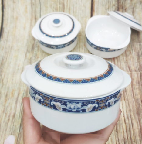 Thố sứ có nắp sứ Minh Long - thố sứ có nắp Minh Long