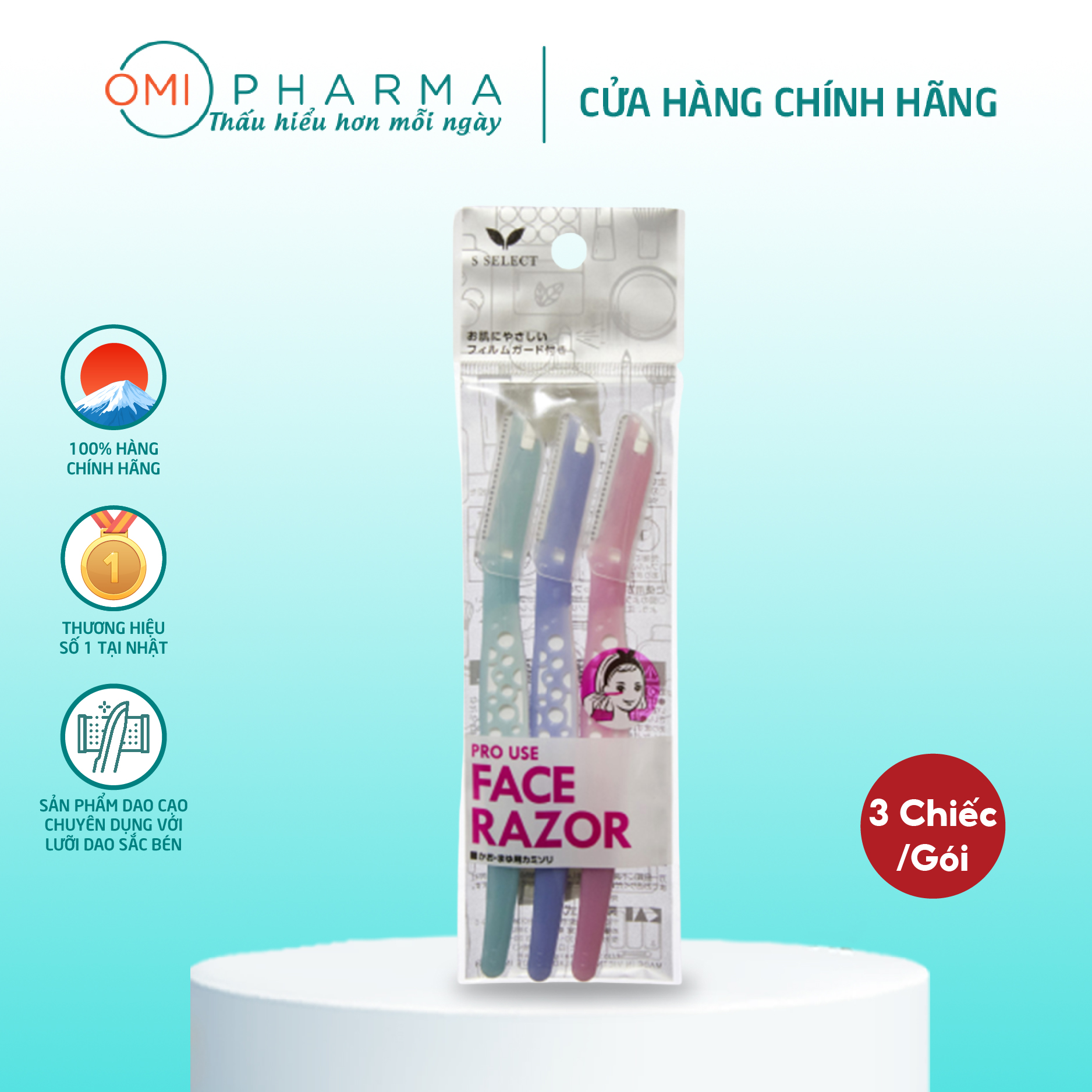 Dao Cạo Lông Mặt, Lông Mày S Select Pro Use Face Razor (3 Chiếc/Gói)