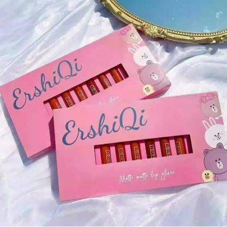 🎀 set 10 son kem lì ershiqi pinky gấu/son bơ 🎀🎀