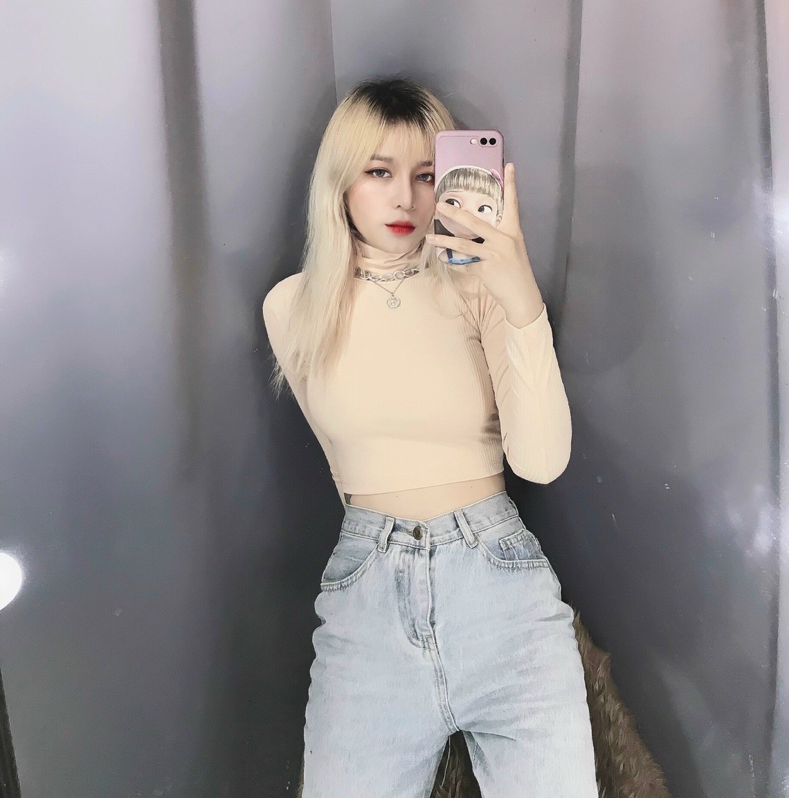 [HCM]ÁO CROPTOP CỔ LỌ THUN GÂN (DƯỚI 50KG)