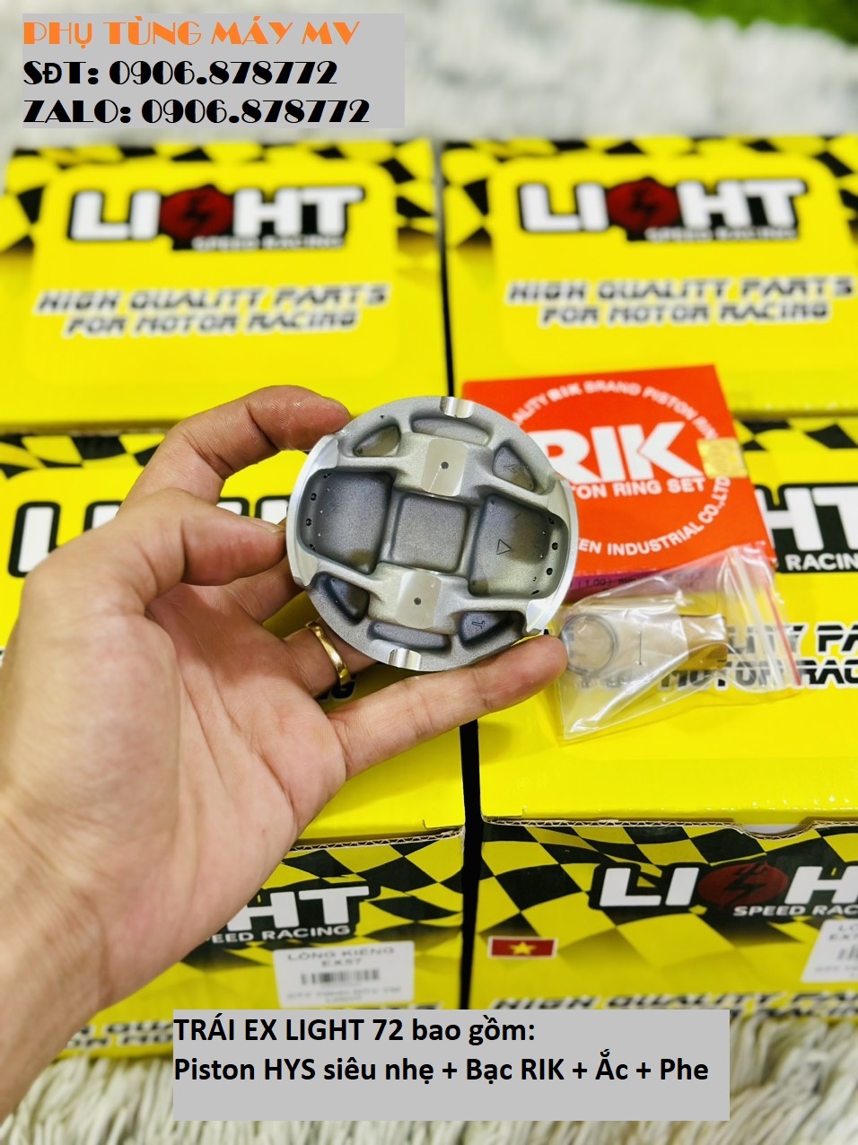 Piston LIGHT 57/62/65/72mm dành cho xe EX135/150