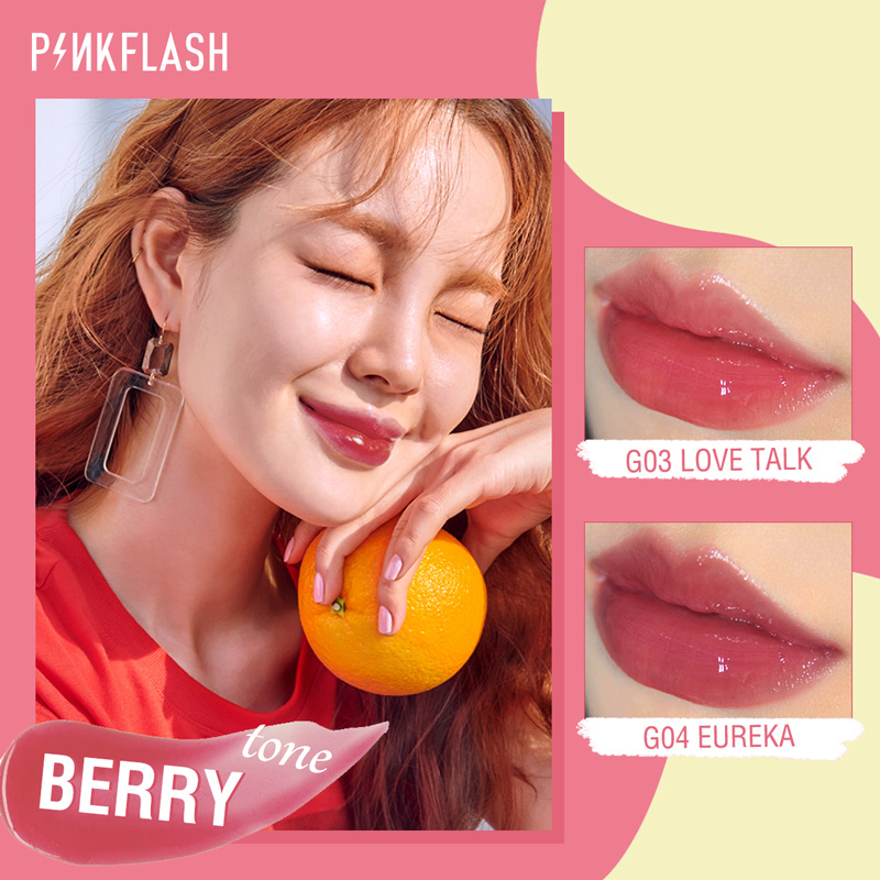 PINKFLASH son nội địa trung OhMyGloss Dưỡng ẩm Cao Shine & Shimmer Bóng lâu trôi Không thấm nước Không làm khô Son bóng căng mọng liptint