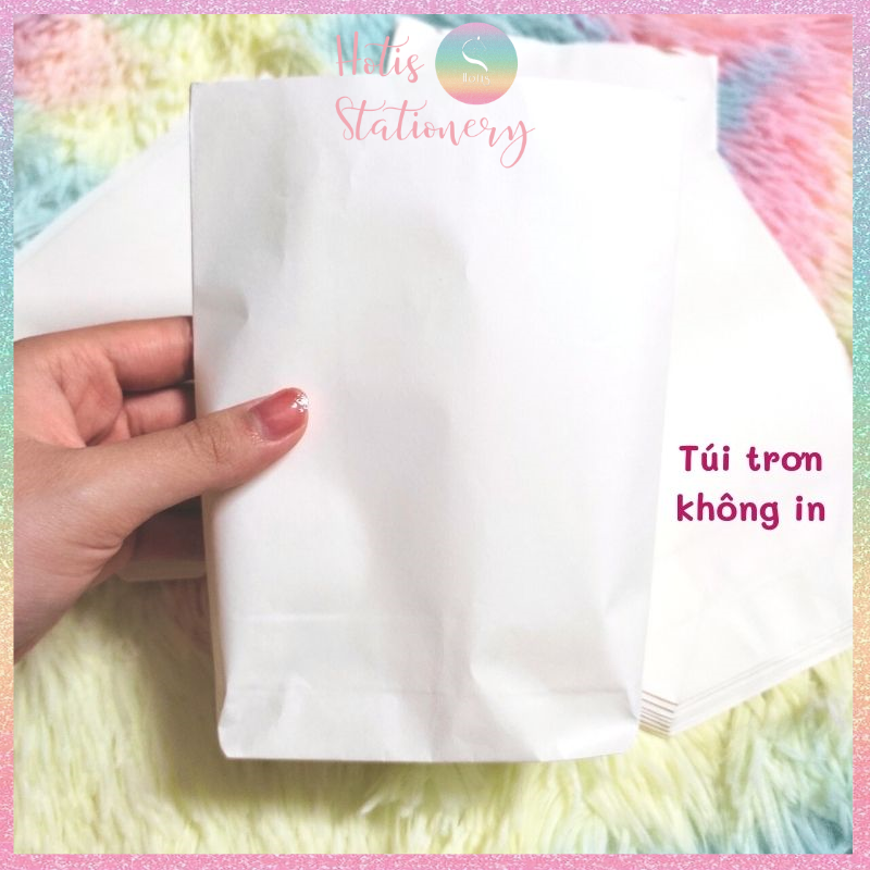 [HOTIS] Combo 100 túi giấy trắng gói quà size 12x15cm