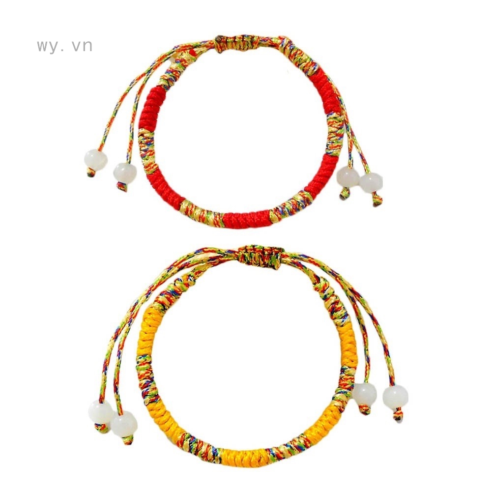 Vòng Tay Đỏ Dây Bện Đính Ngọc Dễ Thương