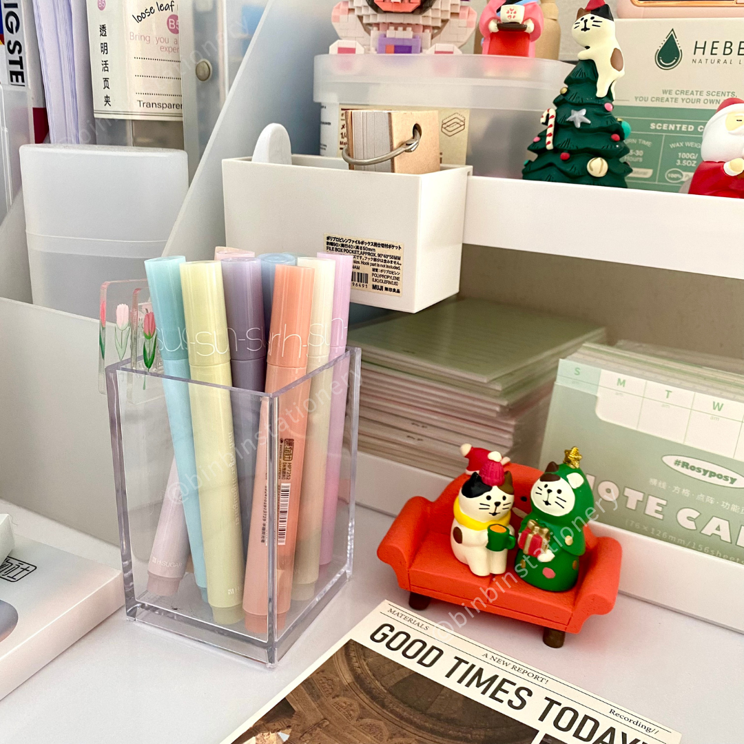 [Bin Bin] Set 6 bút Highlight Half Sugar phong cách Pastel, Morandi HL03