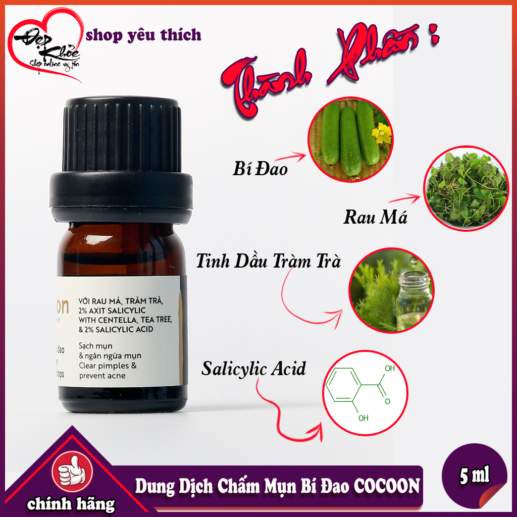 [HCM]Dung dịch chấm mụn bí đao Cocoon 5ml