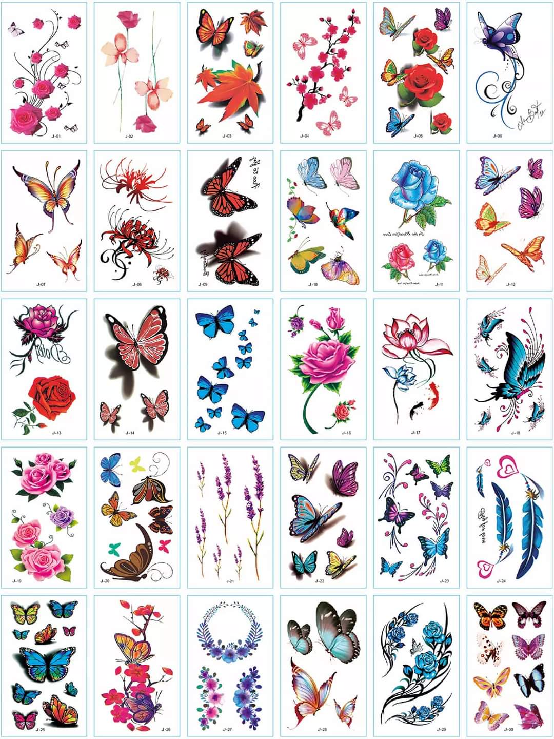 Set ,bộ,gói 30 miếng dán hình xăm nước 15 ngày dán tatoo xăm tạm thời mini tattoo đẹpbullbell